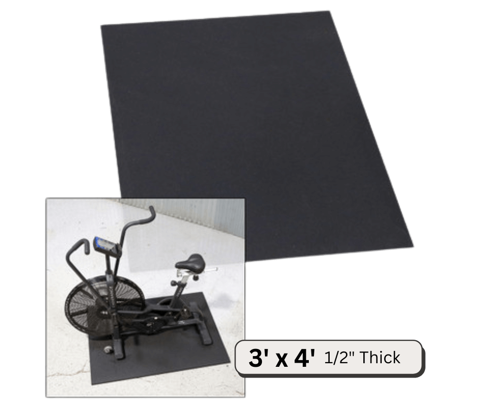 Body-Solid RFM1-2BLK3 Rubber Equipment Mat 3' x 4', 1/2" Thick (New)