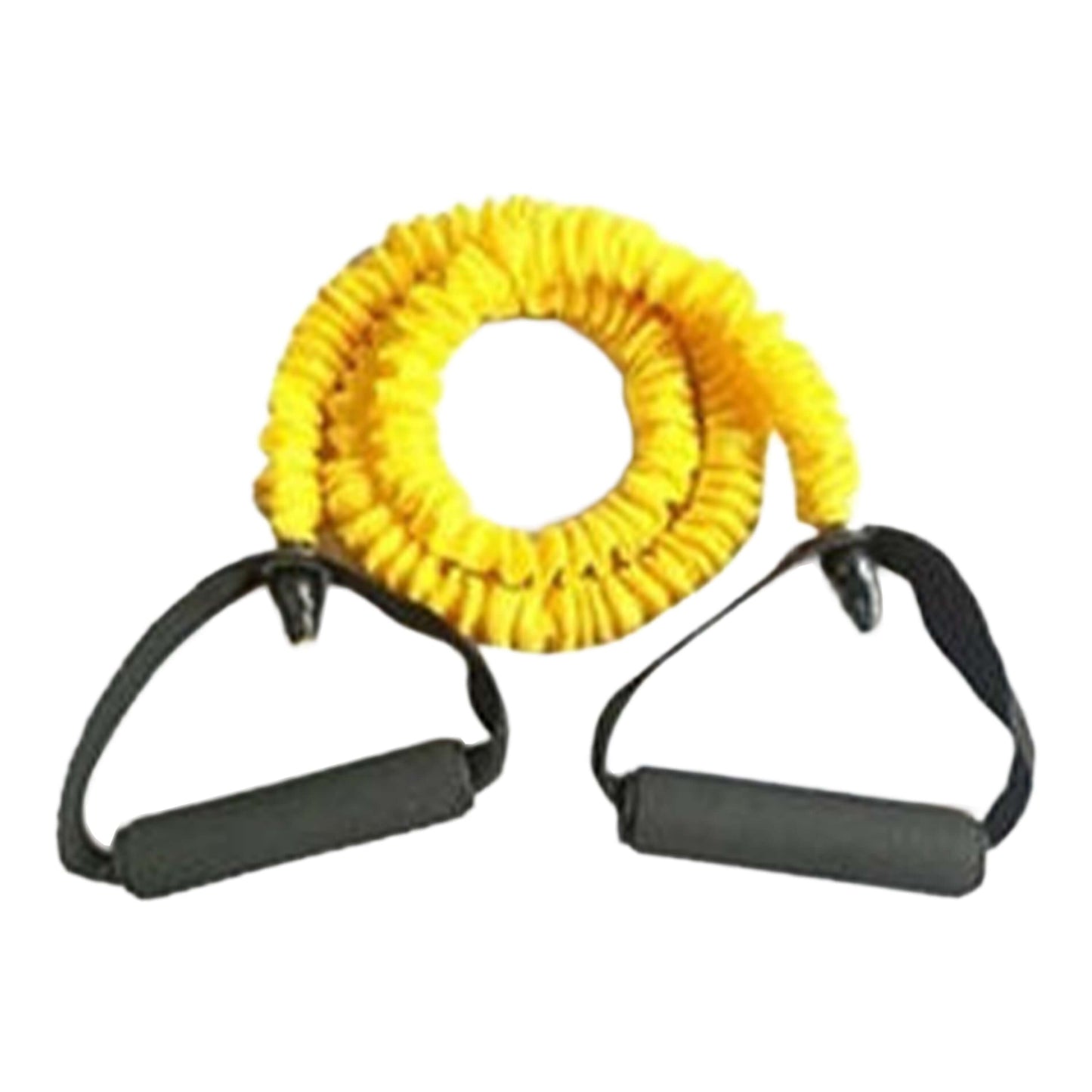 French Fitness Toning Resistance Tube Bands w/Handles - Yellow (10 lbs) (New)