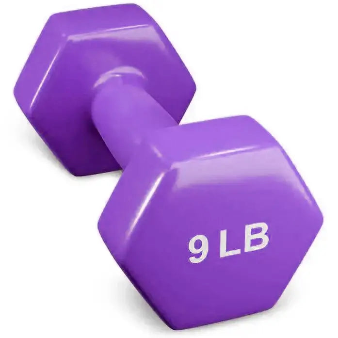 French Fitness Colorful Hex Vinyl 48 Pair Dumbbell Set w/ Body-Solid GDR500 Rack (New)
