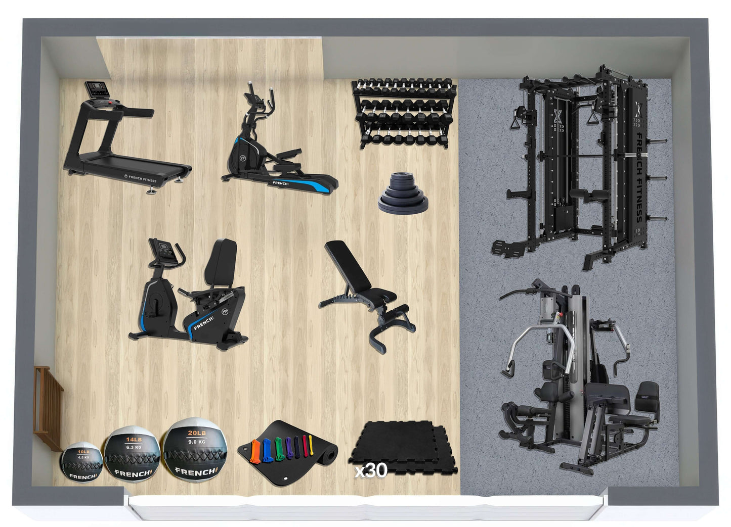 250 Sq Ft Gym
