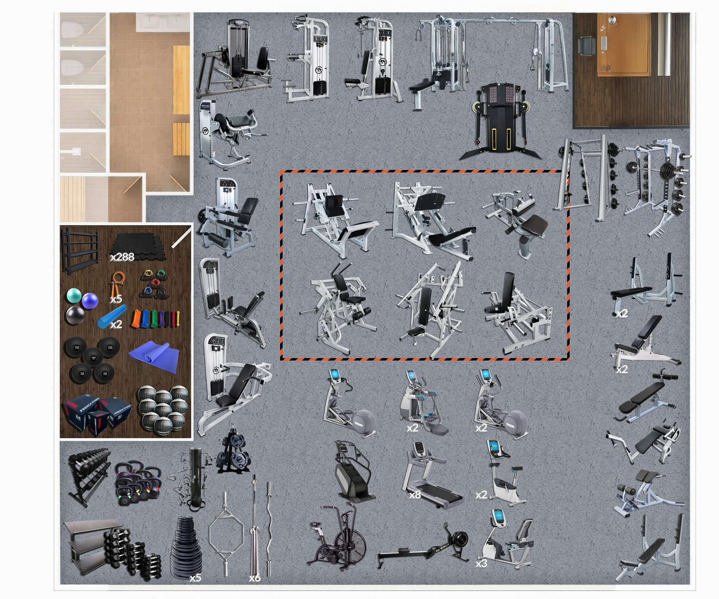 3,000 Sq Ft Gym