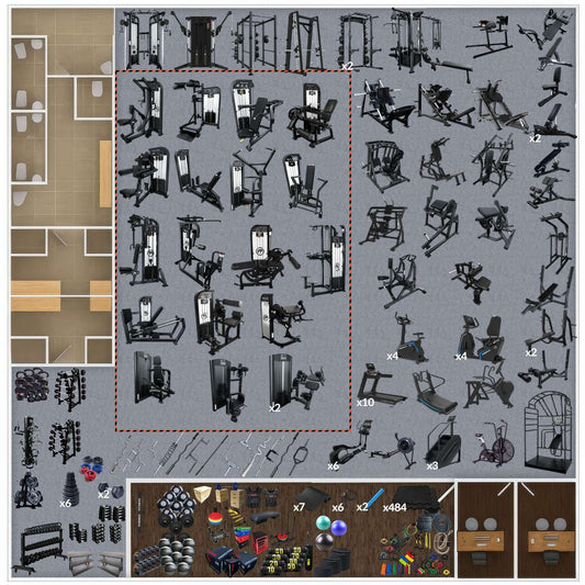 5,000 Sq Ft Gym (Set B)