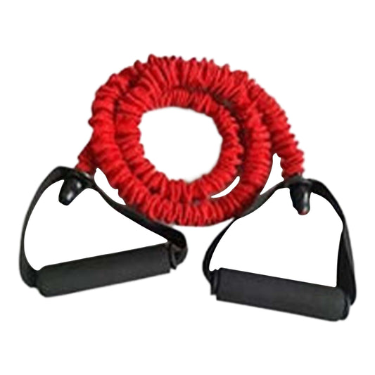 French Fitness Toning Resistance Tube Bands w/Handles - Red (15 lbs) (New)